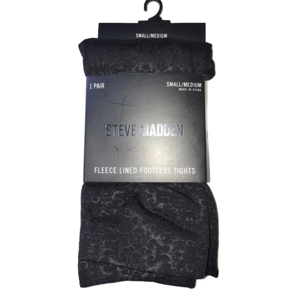 CLOSEOUT Steve Madden Fleece Lined FOOTLESS Tights - Picture 2 of 4